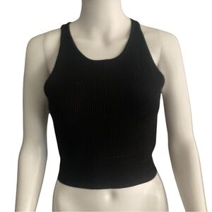 House of Harlow 1960 Womens Size M Luxxe Essentials Black Knit Crop Top Blouse